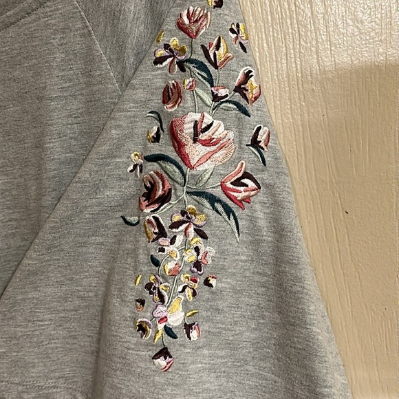 Gray Embroidered Women's Top - Picture 2 of 7